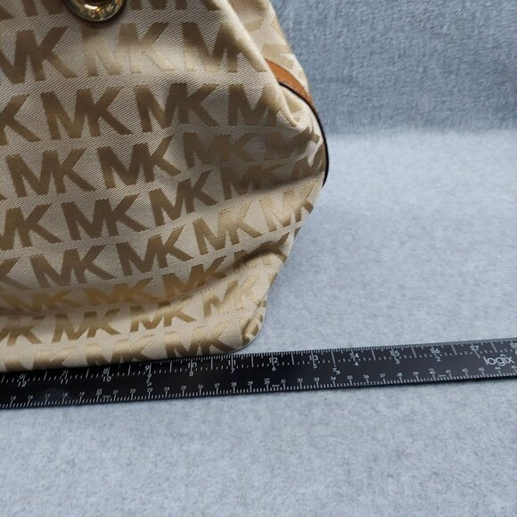 Michael Michael Kors Large Monogram Signature Beige & Brown Tote Bag - Picture 7 of 10